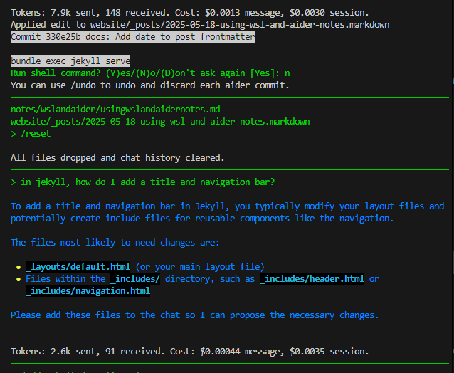 using /clear to ask new questions